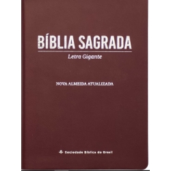 Bíblia Sagrada NAA Letra Gigante Capa em couro sintético na cor vinho Bíblia Sagrada NAA Letra Gigante Capa em couro sintético na cor vinho