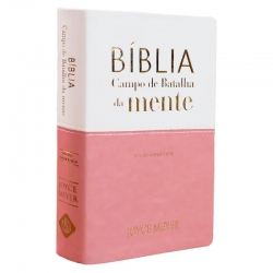 Bíblia Campo de Batalha da Mente | NVA | Letra Normal | Capa Luxo Branco e Rosa Bíblia Campo de Batalha da Mente | NVA | Letra Normal | Capa Luxo Branco e Rosa