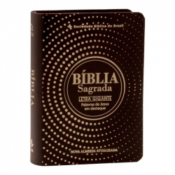Bíblia Sagrada | NAA | Letra Gigante | Marrom Pontos Dourados
