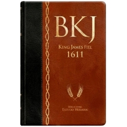 Bíblia King James 1611 | Estudo Holman BKJ | Marrom e Preta Bíblia King James 1611 | Estudo Holman BKJ | Marrom e Preta