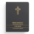 Bíblia Sagrada Cruz Cinza Média | ARC | Letra Maior | Harpa Avivada e Corinhos | Capa Premium Luxo