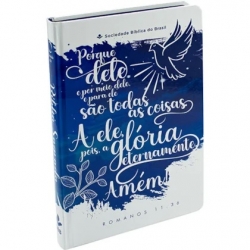 Bíblia Sagrada ARA 63M Rm 11:36 - Azul e Branco 