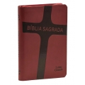 Bíblia Sagrada NAA Letra Grande com Zíper Capa Vermelha Cruz | Letra Grande