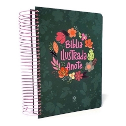 BÍBLIA ANOTE NVT  ESPIRAL ILUSTRADA – CORES E FLORES