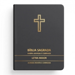 Bíblia Sagrada Cruz Cinza Média | ARC | Letra Maior | Harpa Avivada e Corinhos | Capa Premium Luxo Bíblia Sagrada Cruz Cinza Média | ARC | Letra Maior | Harpa Avivada e Corinhos | Capa Premium Luxo