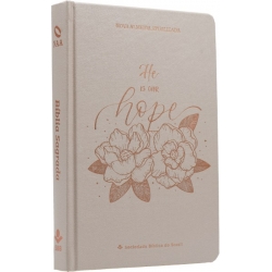 Bíblia Letra Grande Capa Dura Flor Bege Naa