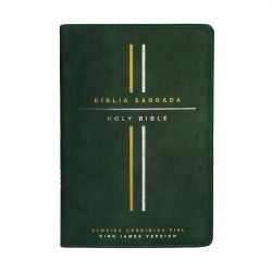Bíblia Bilíngue ACF/KJV, Português/Inglês, Capa luxo verde, Leitura Perfeita Bíblia Bilíngue ACF/KJV, Português/Inglês, Capa luxo verde, Leitura Perfeita