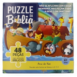 Puzzle da Bíblia: 48 peças com versículos bíblicos - Arca de Noé