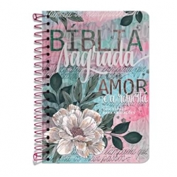 Bíblia Anote - NVI - capa espiral - flor artística
