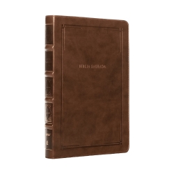 Bíblia Slim NVI, Letra Grande, Couro-soft marrom, Luxo, Barroca