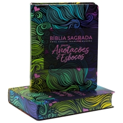 Bíblia NVT para anotações e esboços - Capa soft touch multicolores