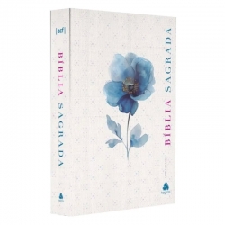Bíblia Sagrada - ACF - letra grande capa dura - Flor azul