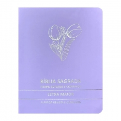 Bíblia L. Maior Premium Arc Luxo C/ Harpa Full Color PJV - Ramo De Tulipa Lilás Bíblia L. Maior Premium Arc Luxo C/ Harpa Full Color PJV - Ramo De Tulipa Lilás
