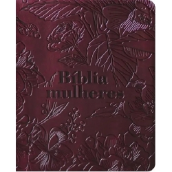 Bíblia Mulheres NVT - Uma Coluna - Vinho Floral