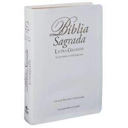 Biblia Sagrada (ARA) Letra Gigante Branca c/ Notas e Indice