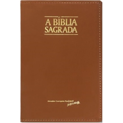 Bíblia ACF Letra Grande - Fina - Capa Luxo Chocolate/Caramelo