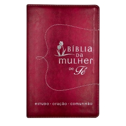 Bíblia da Mulher de Fé NVI Couro Soft Vermelho