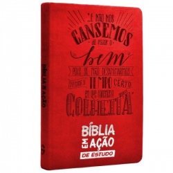 Bíblia em Ação de Estudo Capa Luxo Vermelho