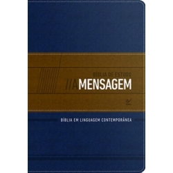 Bíblia de Estudo a Mensagem em linguagem contemporânea - Azul e Beje