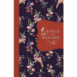 Bíblia  da Mulher de Fé Tecido Flores