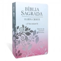 Bíblia com Harpa Cristã Grande Popular Letra Gigante Ramo Prata