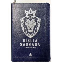 Bíblia Sagrada King James Capa azul com fecho