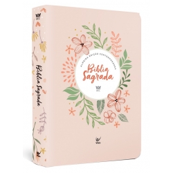 Bíblia AEC letra gigante – salmão flores