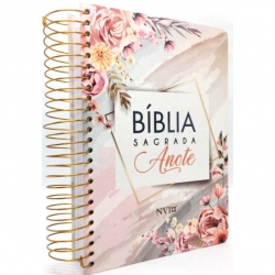 Bíblia Anote NVI Flor Aquarela Espiral Bíblia Anote NVI Flor Aquarela Espiral