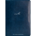 Bíblia de estudo MacArthur Capa flexível em couro soft azul e beiras prateadas