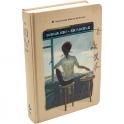 Bíblia Bilíngue edição para jovens – inglês/Português - Capa dura - Bege