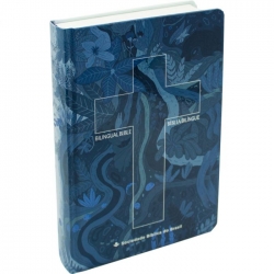 Bíblia Bilíngue edição para jovens – inglês/Português - Capa dura - Azul