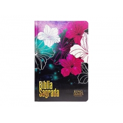 Bíblia KJA | Capa Dura | Slim |Edição Luxo| Floral Magenta