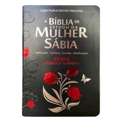 Bíblia de Estudo da Mulher Sábia - ARC - Harpa Avivada - Capa Rosas Preta Bíblia de Estudo da Mulher Sábia - ARC - Harpa Avivada - Capa Rosas Preta
