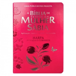 Bíblia de Estudo da Mulher Sábia - ARC - Harpa Avivada - Capa Rosas pink Bíblia de Estudo da Mulher Sábia - ARC - Harpa Avivada - Capa Rosas pink
