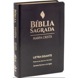 Bíblia Sagrada com letra gigante, edição com letras vermelhas e harpa cristã