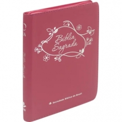 Biblia Sagrada (ARA) Linha Ouro Pink c/ fecho