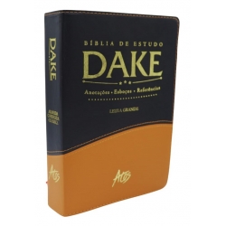 Bíblia de Estudo Dake - Letra Grande - Preta e Caramelo