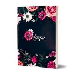 Harpa Letra Gigante Capa Brochura Floral Pink