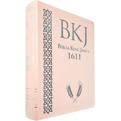Bíblia King James 1611 - letra ultra-gigante - capa luxo rose