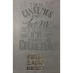 Bíblia em Ação de Estudo Capa Luxo Cinza